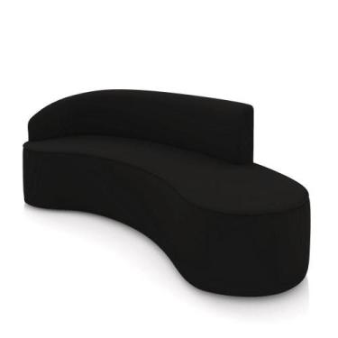 Imagem de Sofá 4 Lugares Orgânico 220 Cm Morgan Veludo Preto D03 - D'rossi