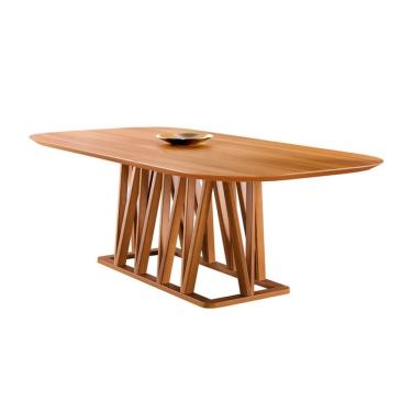 Imagem de Mesa de Jantar Moderna Madeira Maciça 2,20x1,0m - Granada - Harmonia Salas