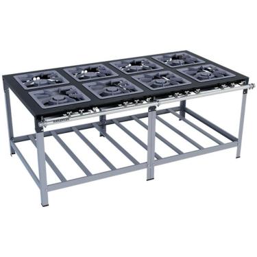 Imagem de Fogão Industrial Stori Premium M16 8 Bocas 40x40 Metalmaq Fogão Baixa Pressão Pintado