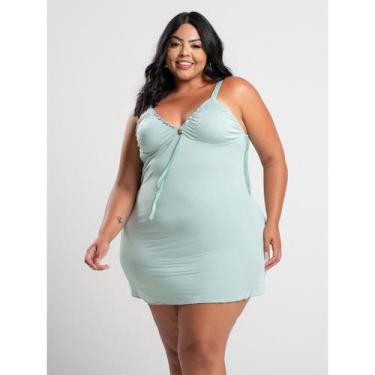 Imagem de Camisola Adeli IMI Lingerie com Calcinha em Microfibra e Renda Sensual