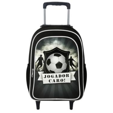 Imagem de Mochila Rodinha Masculina Escolar Infantil Menino Reforçada Futebol