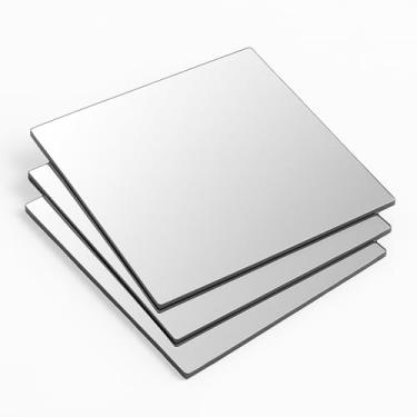 Imagem de 24 Espelho Adesivo Decorativo Quadrado de Parede 15x15cm