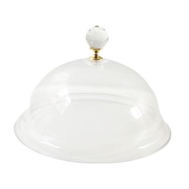 Imagem de WeiLaiKeQi Capa de acrílico transparente para alimentos, redonda, multifuncional, reutilizável, proteção para pratos, para aniversários, cozinha, 21cmx21cmx12cm
