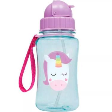 Imagem de Garrafinha buba canudo silicone retratil animal fun unicornio 350ml co