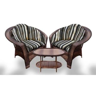 Imagem de Conjunto De Poltronas 19 2 Poltronas + 1 Mesa Centro Preto