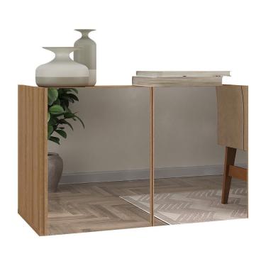 Imagem de Aparador Buffet Suspenso Com Espelhos 2 Portas Multimóveis Mp8003 Rustic Rustic