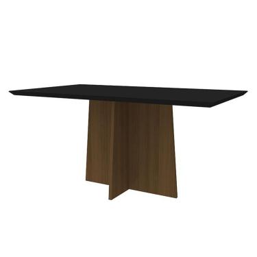 Imagem de Mesa De Jantar Ana 160x90 Imbuia/preto - New Ceval Imbuia/preto