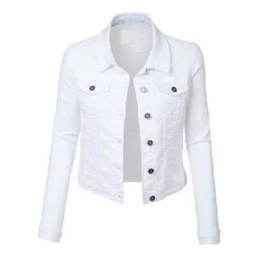 Imagem de Jaqueta Jeans Branca Feminina - Jaqueta Branca, G, Branco