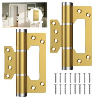 Imagem de Dobradiças de porta sem encaixe de 12,7 cm, dobradiça de porta de fechamento automático, dobradiça de mola, tampão hidráulico, abertura interna unidirecional de 175°, liga de alumínio espacial