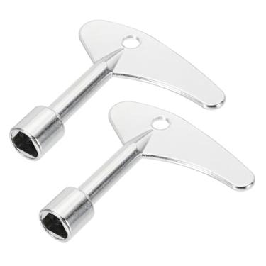 Imagem de PATIKIL Chave inglesa triangular, pacote com 2 chaves de soquete triangulares universais, chave de armário de liga de zinco para elevador, caixa de medidor de água a gás elétrico