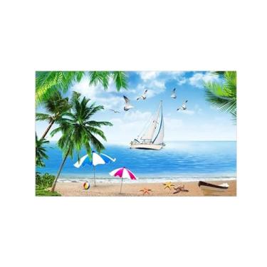 Imagem de Paisagem Pintura na tela-Imagem arte natureza-Birds árvore veleiros mar-impressão moderna para decoração sala de estar 30x50cm12x20in Sem Moldura