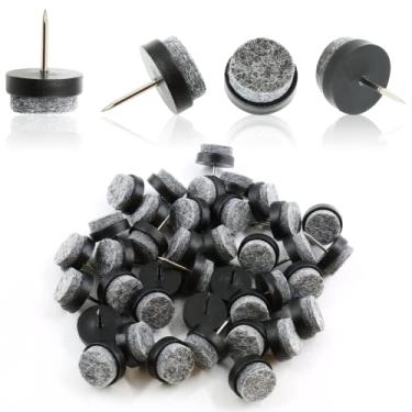 Imagem de Qjaiune 40 Peças De Protetores Feltro Para Pernas Cadeira, Pés Deslizantes 20 Mm Móveis, Mesas Deslizantes, Pisos Madeira E Plástico (Preto)