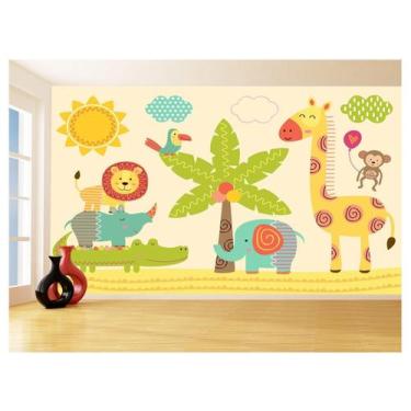 Imagem de Papel De Parede Infantil Zoo Safari Leão Baby 3,5M Azs329 - Você Decor