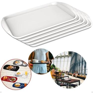 Imagem de Kit com 5 Bandejas Multiuso Retangular 44x30,7 cm Restaurante Self Ser