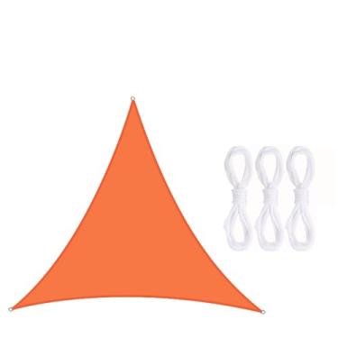 Imagem de TBATM Sun Shade Vela Impermeável ao ar Livre Jardim Pátio Partido Protetor Solar Toldo,Triângulo Sun Shade 98% Uv Bloco com Corda Livre,Velas de Sombra para Varanda,Orange red,4X4X4m