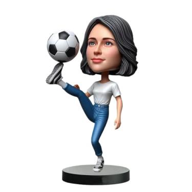 Imagem de Futebol Freestyle Lady Bobblehead feito à mão a partir da foto, presente ideal para entusiastas de futebol feminino, decoração de casa, celebre o talento atlético, comemore o amor pelo futebol