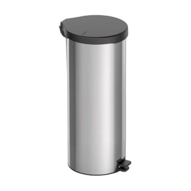 Imagem de Lixeira Tramontina New com Pedal 30L Redonda Inox Polido, AÇO INOX POL