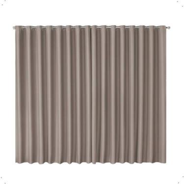 Imagem de Cortina Blackout Tecido 2,60x1,80 Ilhos Sala Quarto Cor Avela Moderna 