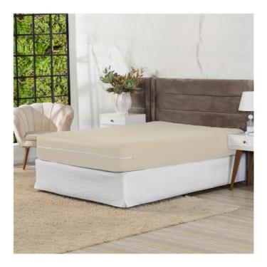 Imagem de Capa de Colchão Casal Padrão em Malha Gel Elasticada Com Zíper (Palha)