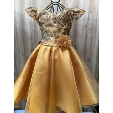 Imagem de Vestido De Festa Infantil - Bianca Kids , Amarelo, PP
