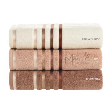 Imagem de Kit 3 Toalhas Banhão Gigante Karsten 100% Algodão Fio Penteado Toque Macio Lumina (Terracota)