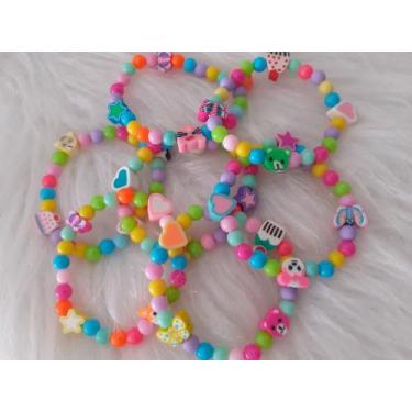 Imagem de Pulseiras infantil fimo coloridas - Charmosinha kids