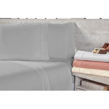 Imagem de Lençol Sofisty Casal Queen 4 Peças 200 Fios - Casa Artuz, Cinza