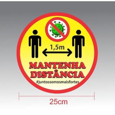 Imagem de Adesivo para distância segura em filas - Kit c/ 10 unidades - BRILHO N