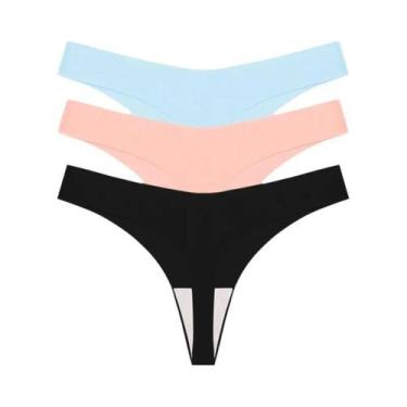 Imagem de Conjunto de 3 Calcinhas Lingerie Sexy Sem Costura - Cintura Baixa e Co