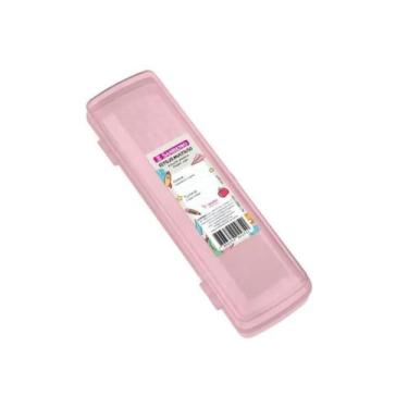 Imagem de Porta Escova De Dentes Plástico Sanremo Cor Rosa Nova + NF