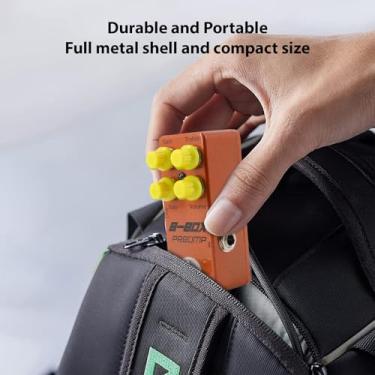 Imagem de Mini guitarra b caixa de caixa de efeitos de guitarra elétrica de pré -amplificador Pedal Pedal True Bypass de liga de zinco Shell DC 9V Ganho de gênero Treble Bass Knobs Design