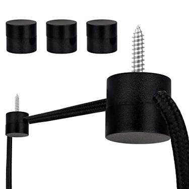 Imagem de Zevnico 3 peças de luminária de teto suspensa, gancho de teto, ganchos de luzes suspensas, gancho de luz pendente preta, cabo de fio elétrico suspenso e luminária de lustre