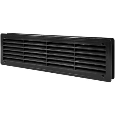 Imagem de Vent Systems Capa de ventilação de porta de plástico preto de 45,7 cm x 12,7 cm - Ventilação com dois lados - grade interna de porta registrada - Grelha de ventilação para casa, armário, móveis