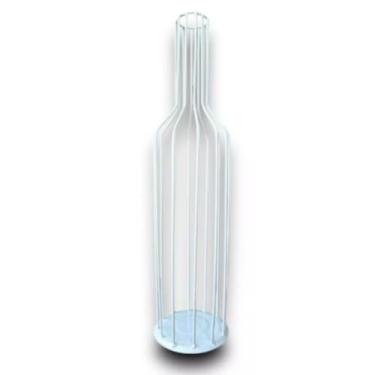 Imagem de Porta Rolhas De Ferro Branco Decorativo Aramado Vinho Retro Industrial Decorativa Ambiente Moderno