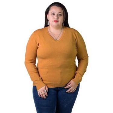 Imagem de Suéter Feminino City Lady by Facinelli Plus Size 658122 Caramelo-Feminino
