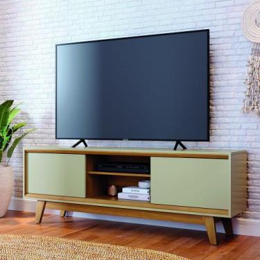 Imagem de Bancada 164m Atlas com Portas Deslizantes e Pés Usinados - Cumaru/ Opa