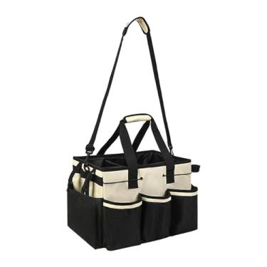 Imagem de WeiLaiKeQi Organizador de ferramentas de limpeza, suprimentos de limpeza, bolsa de armazenamento, limpadores, multiuso, grande capacidade, bolsa de ferramentas, Branco