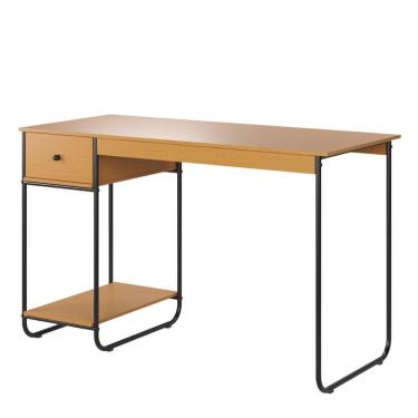 Imagem de Escrivaninha Home Office Mesa De Estudo Escritório Quarto Gaveta Estilo Industrial Criare Nature