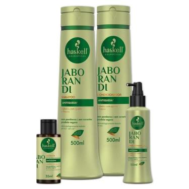 Imagem de Kit Haskell Jaborandi Shampoo Cond Nectavita E Tônico 500ml