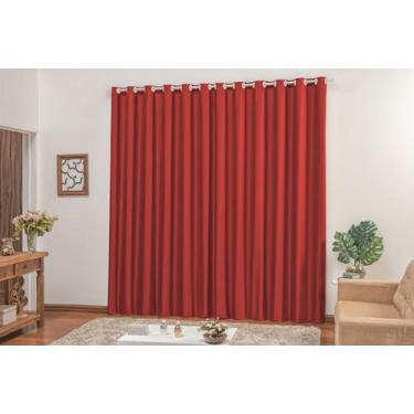 Imagem de Cortina longa 4,00x2,70 sala ou quarto vermelha Madrid - EMPÓRIO DO LA