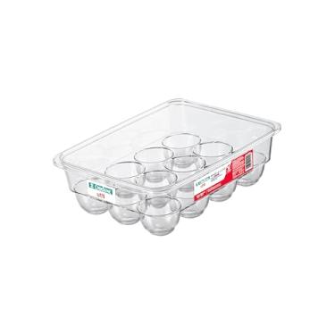 Imagem de Ordene - Bandeja Plástica Clear com Tampa para 12 ovos na Cor Cristal, Linha Utti