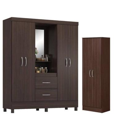 Imagem de Guarda Roupa Casal Capelinha Lord com Multiuso Golden Café - Demóbile