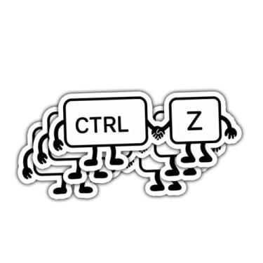 Imagem de Adesivo Ctrl Z (3psc), Ctrl z Adesivo de casal fofo, adesivos de teclado de computador meme, adesivos engraçados de escritório de trabalho de 7,6 cm, presente de funcionários para laptop, garrafa de