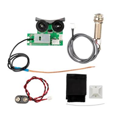 Imagem de XUZHID Captador de unhas, sistemas de captação de guitarra acústica VT1 com sintonizador de placa de ritmo de microfone, sistemas de equalizadores de captador piezo, captador de unhas traseiras