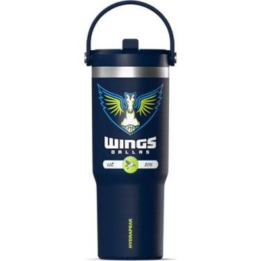 Imagem de Hydrapeak Copo Nomad Dallas Wings 947 ml oficialmente licenciado pela WNBA com alça e tampa de palha, garrafa de água de aço inoxidável à prova de vazamento