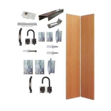 Imagem de Kit Porta Camarão 0,70x2,10m Fresno Nobre + Kit Ferragens Completo Bro