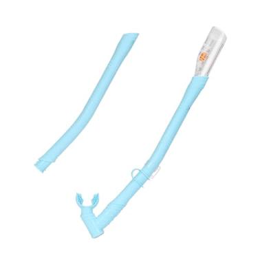 Imagem de YIJU Snorkel seco para mergulho, tubo respiratório estendido, snorkel para treinamento de natação, comprimento ajustável para esportes aquáticos de verão, Azul Claro