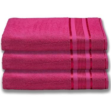 Imagem de 3 Toalhas Super Gigante Grossa Abraça O Corpão 80x180 Egito Rosa