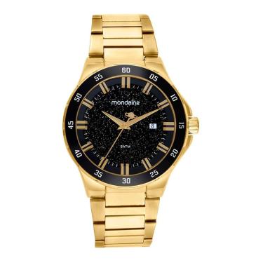 Imagem de Relógio MONDAINE masculino preto dourado glitter 32809GPMVDE1