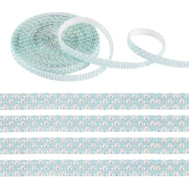 Imagem de FASHEWELRY Adesivos de imitação de pérola branca de 3 metros fita de strass deslumbrante tiras de strass brilhante fita de strass para artesanato, telefone, carro, casamento, formatura, boné